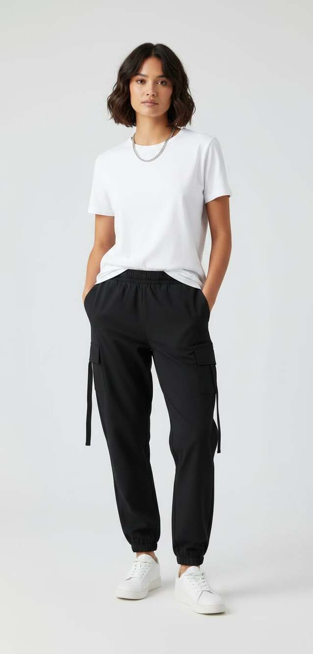 Amanda Uprichard Black Cargo Jogger Pants Size M